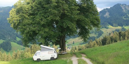 Reisemobilstellplatz - Umgebungsschwerpunkt: Berg - Willisau - Das Camp Linde für ein Fahrzeug oder mehrere Zelte - Müller`s Campingplätze
